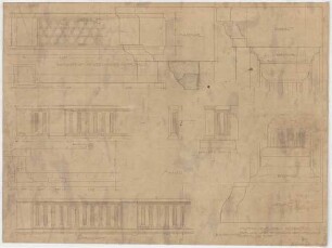 Thiersch, Friedrich von; Wiesbaden; Kurhaus - Stirnwand der Kuppelhalle Ost u. West (Details)