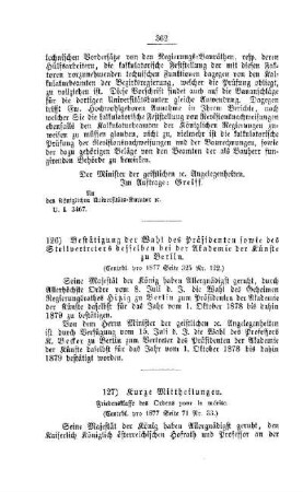 Kurze Mittheilungen : [II. Universitäten, Akademien, etc.]