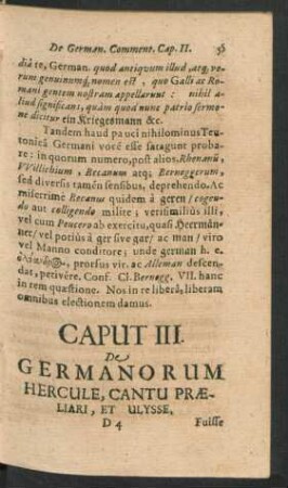 Caput III. De Germanorum Hercule, Cantu Praelari, Et Ulysse.