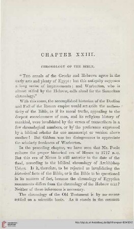 Chapter XXIII: Chronology of the Bible