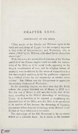Chapter XXIII: Chronology of the Bible