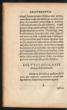Dilutio Scolasticarum obiectionum.