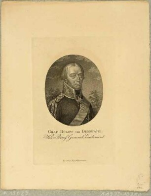Bildnis des preußischen Generals Friedrich Wilhelm Bülow von Dennewitz, Brustbild in Uniform nach rechts