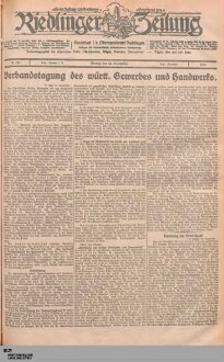 Riedlinger Zeitung : Tag- und Anzeigeblatt für den Bezirk Riedlingen