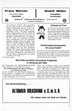 Eine Dokumentation besonderer Ereignisse in Hamburg seit 1900