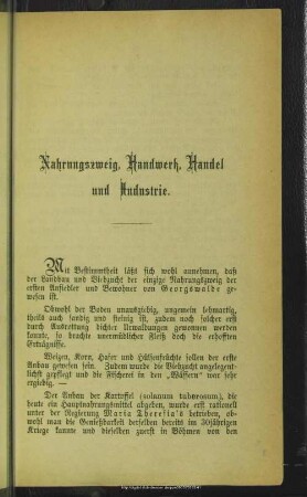 Nahrungszweig, Handwerk, Handel und Industrie