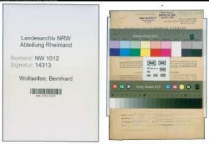 Entnazifizierung Bernhard Wollseifen , geb. 06.06.1922 (Kaufm.Angest.)