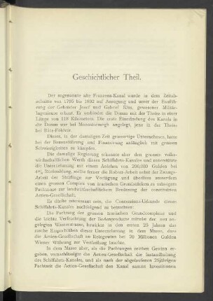 Geschichtlicher Theil