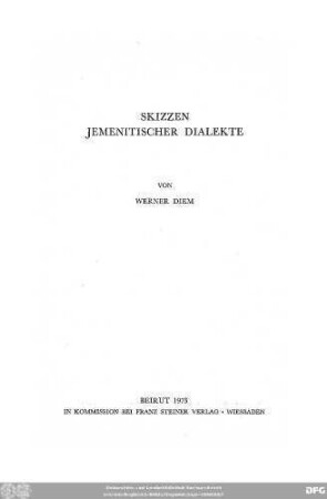 Skizzen jemenitischer Dialekte
