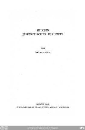 Skizzen jemenitischer Dialekte