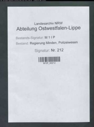 Bewachung in den Kreis- und anderen kleinen Gefängnissen