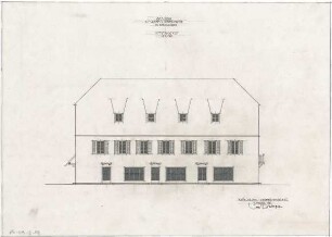 Gsaenger, Gustav; Lenggries (Bayern); Gasthaus "Altwirt", Umbau - Altwirt - Nebengebäude, Saalbau, Westseite (Ansicht)