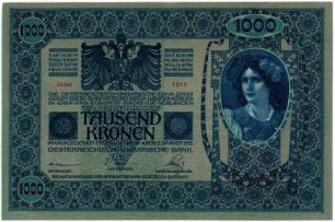 Geldschein, 1.000 Kronen (Österreich), 2.1.1902