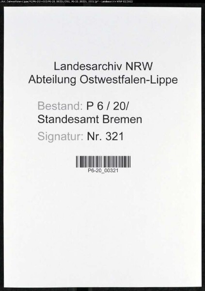 Heiratsregister Standesamt Bremen