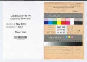 Entnazifizierung Karl Menz, geb. 23.08.1909 (Polizeibeamter)