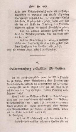 2. Bekanntmachung polizeilicher Vorschriften.