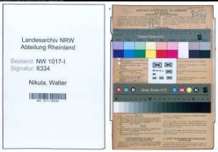 Entnazifizierung Walter Nikula , geb. 08.03.1914 (Kontorist)