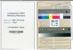 Entnazifizierung Aloys Linneweber , geb. 08.07.1892 (Anstreicher)