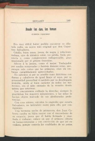 Donde las dan, las toman : Cuentoi campero