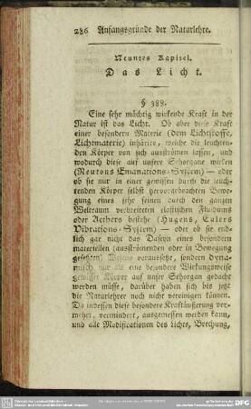 Neuntes Kapitel. Das Licht