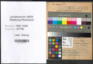 Entnazifizierung Georg Leer , geb. 28.03.1913 (Arbeiter)