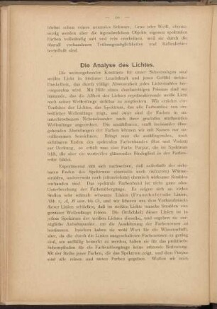 Die Analyse des Lichtes.