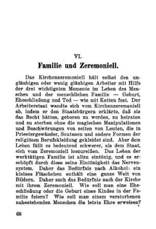 VI. Familie und Zeremoniell.
