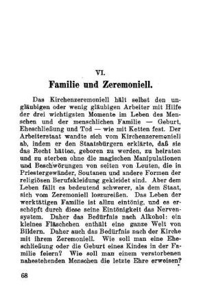 VI. Familie und Zeremoniell.