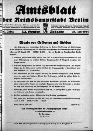 42. Sonderausgabe, 23. Juni 1941