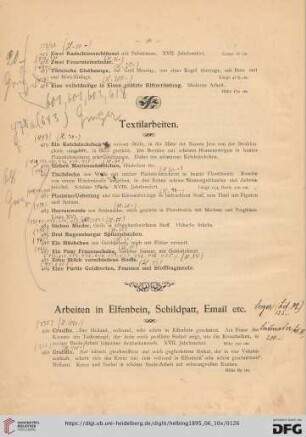 Textilarbeiten (Nr. 479-489)