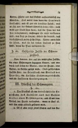 III. Blutfluß der Schwangeren.