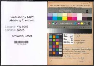 Entnazifizierung Josef Arnstoots , geb. 13.06.1914 (Lehrer)