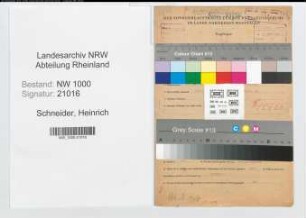Entnazifizierung Heinrich Schneider, geb. 05.05.1893 (Werkfuehrer)