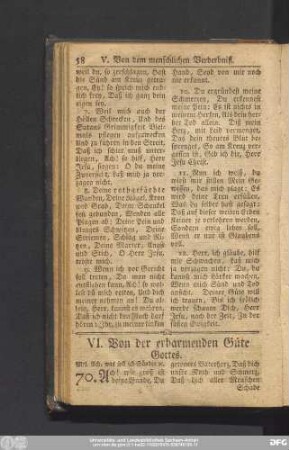 VI. Von der erbarmenden Güte Gottes.