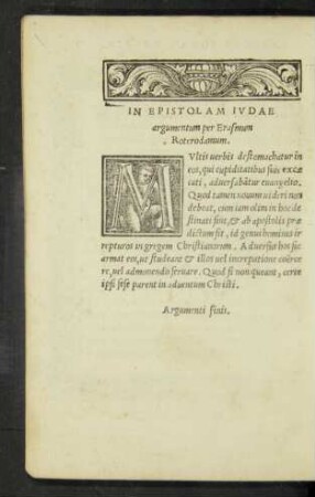 In Epistolam Iudae argumentum per Erasmum Roterodamum.