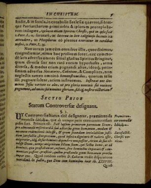Sectio Prior Statum Controversiæ designans.