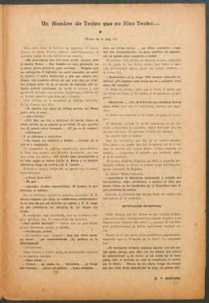 Un hombre de teatro que no hizo teatro... : (Viene de la pág. 17)