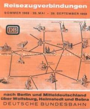 Fahrplan der Deutschen Bundesbahn für Verbindungen aus der Bundesrepublik nach Berlin (West) und in die DDR