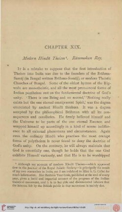 Modern Hindu Theism. Rammohun Roy