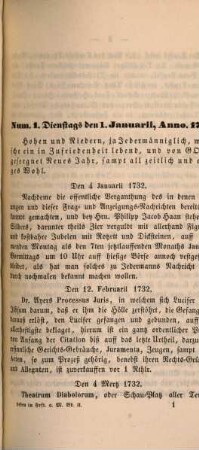 Leben in Frankfurt am Main : Auszüge der Frag- und Anzeigungs-Nachrichten von ihrer Entstehung an im Jahre 1722 bis 1821, 2. Vom Jahre 1732 bis 1741