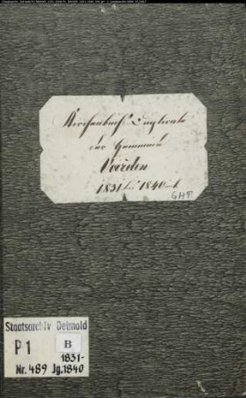 Kirchenbuchduplikate der katholischen Gemeinde Vörden, Kreis Höxter (GHT 1831-1840) (Gemeinde: Katholische Gemeinde Vörden)