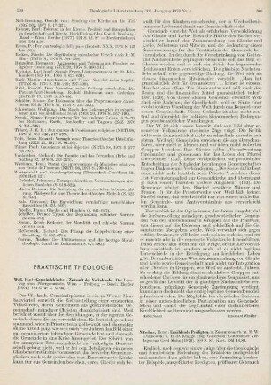299-300 [Rezension] Weß, Paul, Gemeindekirche, Zukunft der Volkskirche