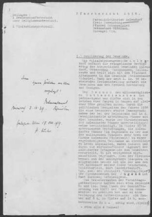 Schussenried, Parochialvikariat Aulendorf mit Diasporaorten: Pfarrbericht 1938