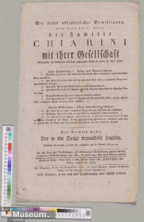 Die Familie Chiarini mit ihrer Gesellschaft
