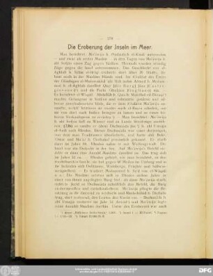 Die Eroberung der Inseln im Meer.