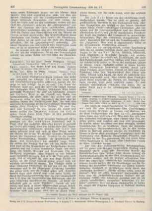 407-408 [Rezension] Schlatter, Adolf, Sechs Predigten