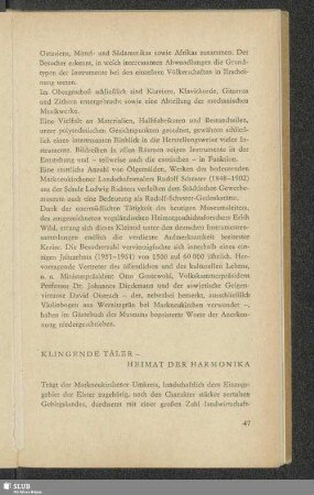 Klingende Täler - Heimat Der Harmonika