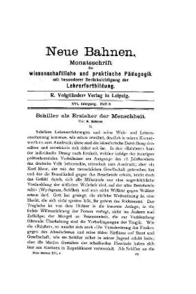 Schiller als Erzieher der Menschheit