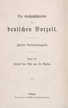 Die Chronik des Otto von St. Blasien