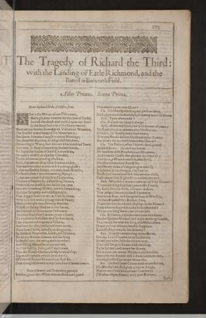 The tragedy of Richard the Third